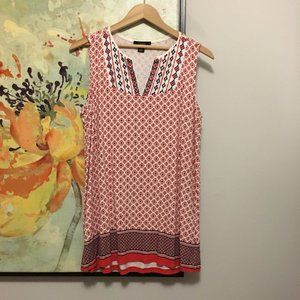 Dalia Embroidered Cotton Lace Folksy Boho Tunic Tank Top S